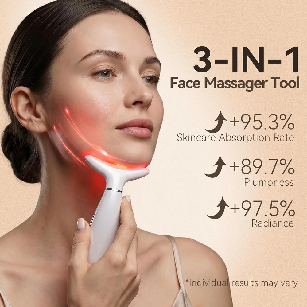 3-in-1 Portable LED Facial Massager