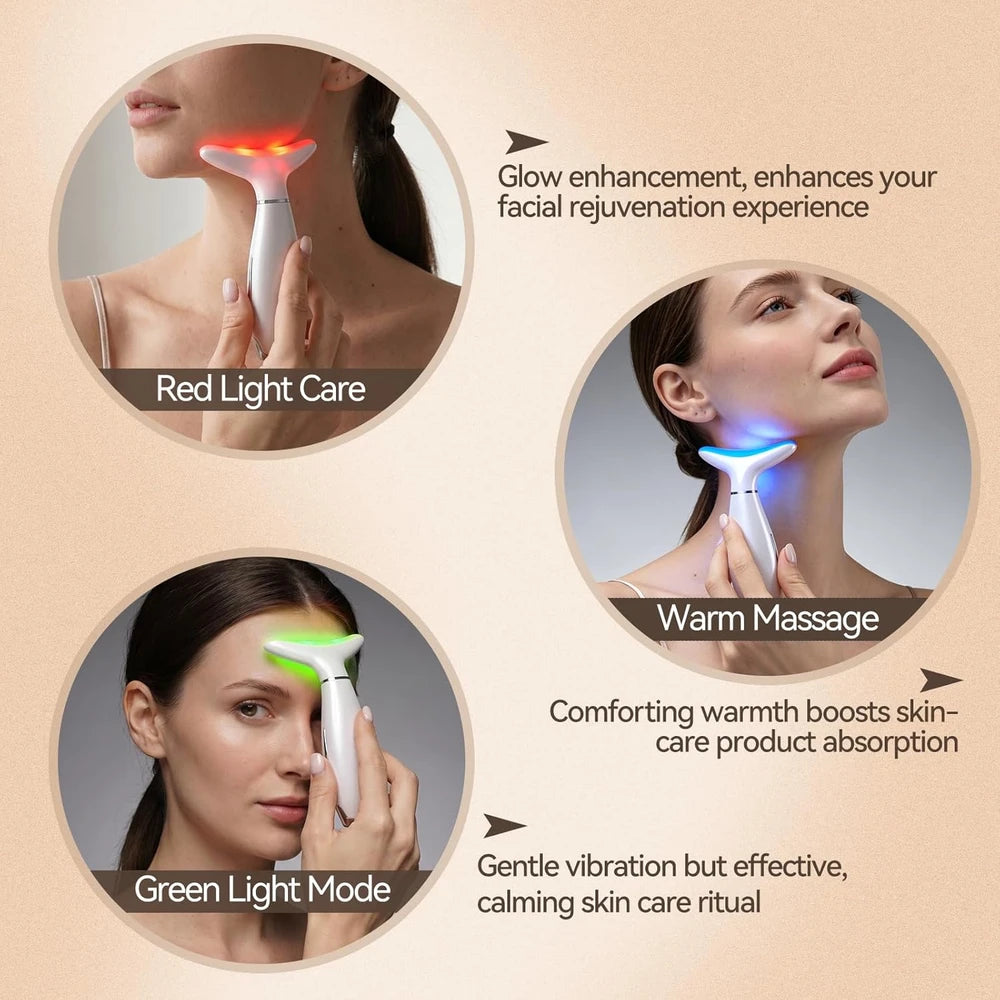 3-in-1 Portable LED Facial Massager