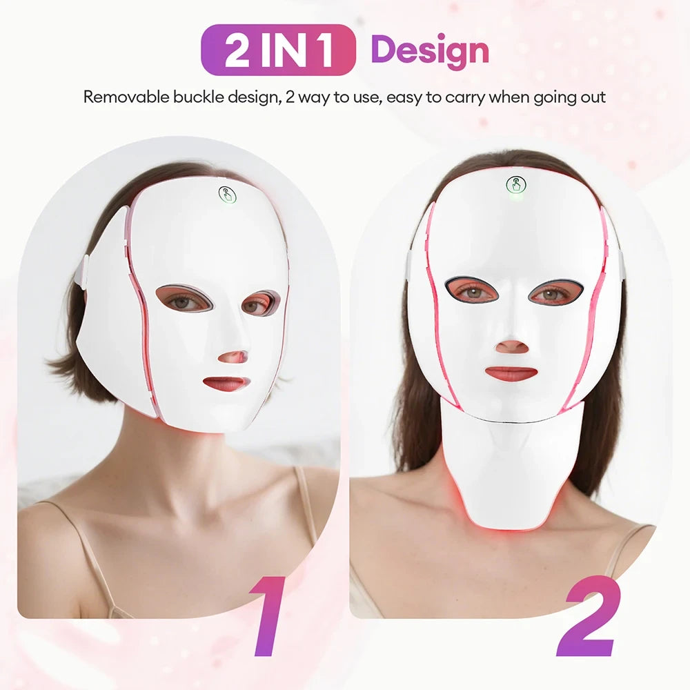 LED Light Therapy Mask for Face and Neck